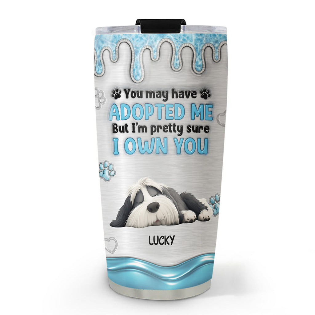 Custom Christmas Birthday Gifts For Dog Lovers • Absolutely I Own You - Personalized 3D Effect Tumbler