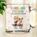 Custom Christmas Birthday Gifts For Dog Mom, Dog Lovers • A Girl And Her Dog - Personalized 3D Inflated Effect Glass Mug