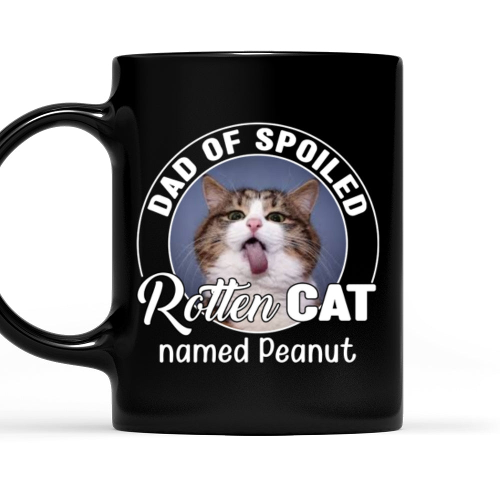Custom Photo Christmas Birthday Gifts For Cat Lovers • Handsome Spoiled Rotten Cat Photo - Personalized Coffee Mug