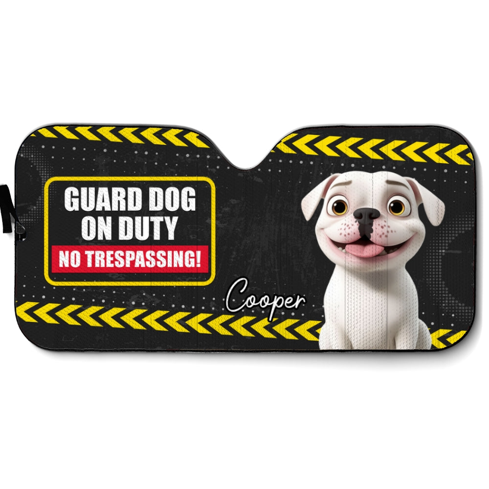 Custom Christmas Birthday Gifts Car Accessories for Dog Parents • No Trespassing - Personalized Car Sunshade