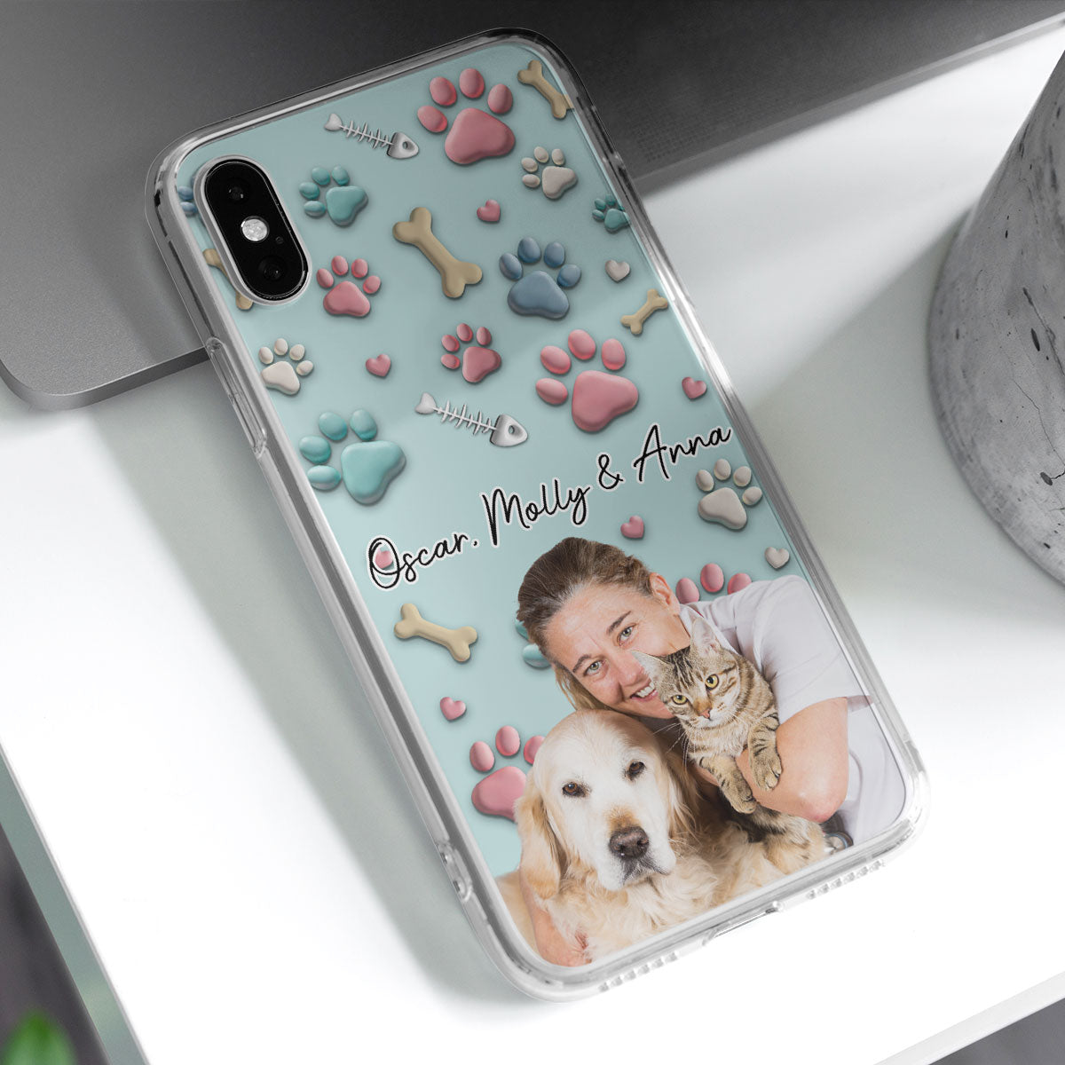 Pet And Human Cartoon Photo - Personalized Phone Case
