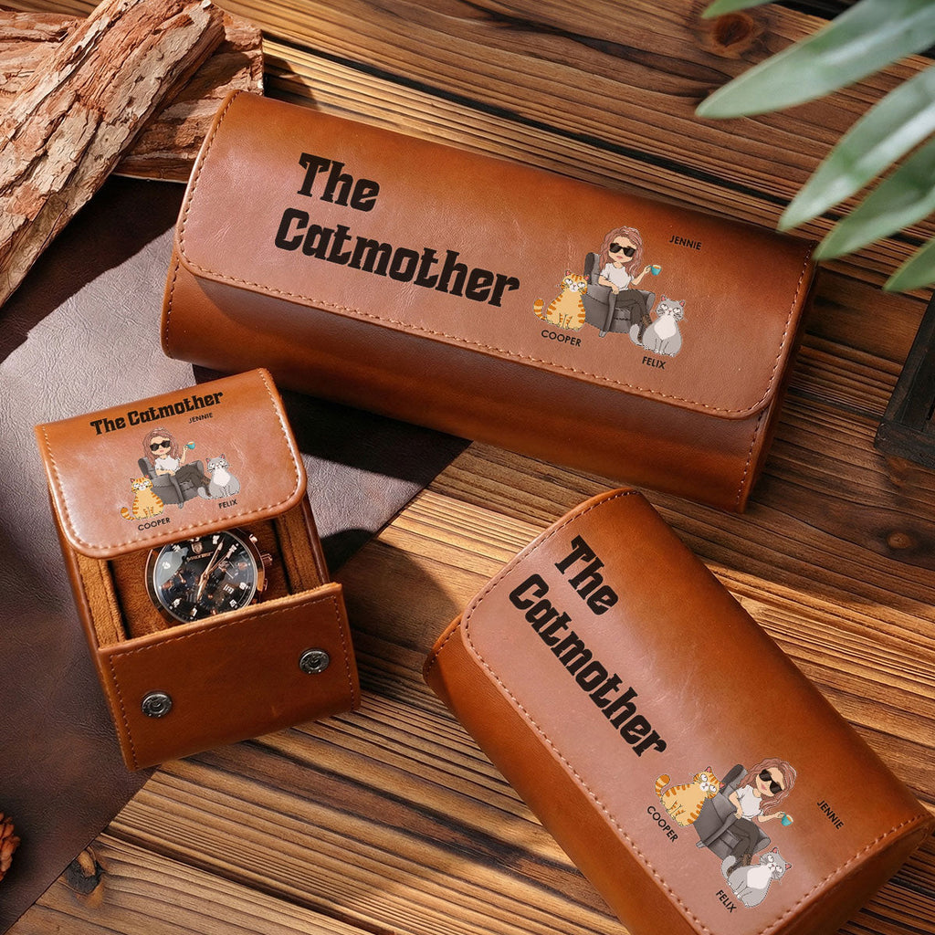The Catmother - Personalized Leather Watch Case