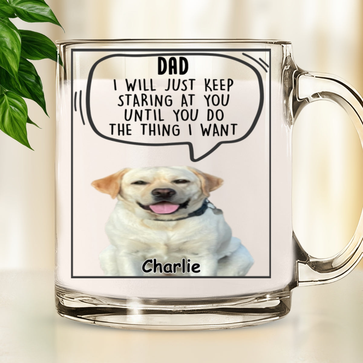 Custom Photo Christmas Birthday Gifts For Dog Lovers • I Will Keep Staring At You Photo - Personalized Glass Mug