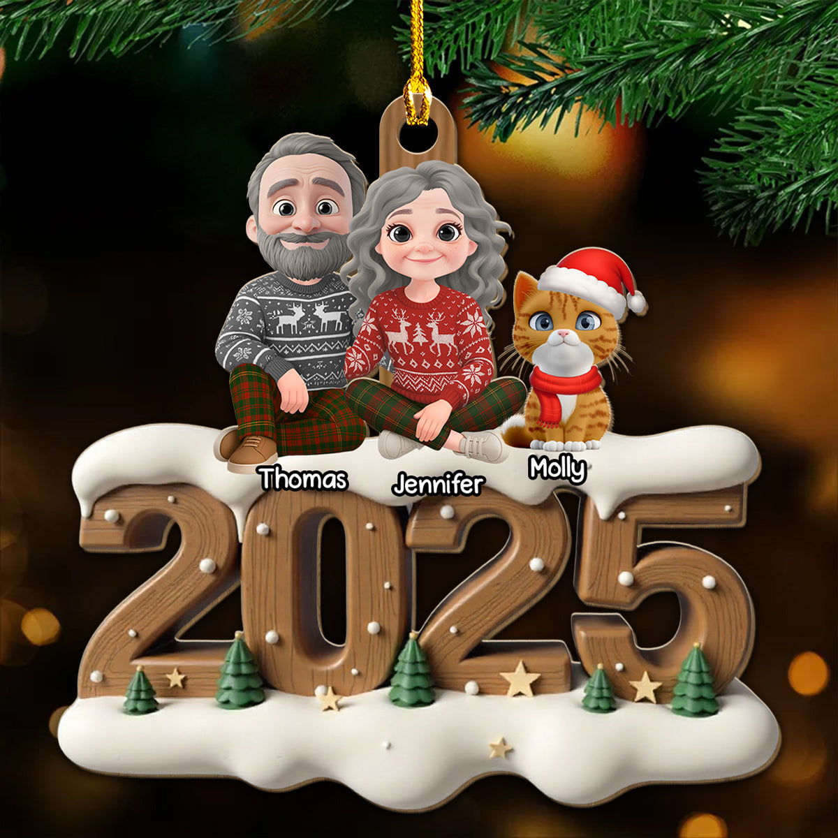 Custom Christmas Decor Home Birthday Gifts For Cat Lovers • From This Year Cat Ver - Personalized 3D Effect Wood Ornament