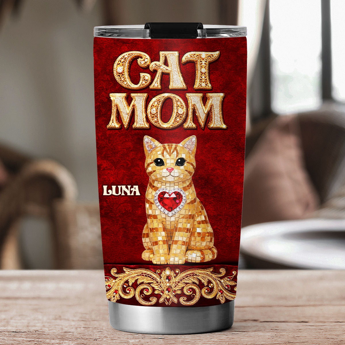 Custom Christmas Birthday Gifts For Dog Mom, Dog Lovers • Royal Elegance - Personalized 3D Effect Tumbler