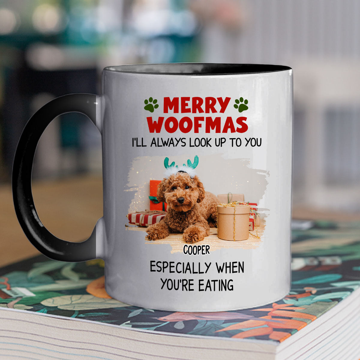 Custom Photo Christmas Birthday Gifts For Dog Lovers • Especially When You Are Eating Christmas Photo - Personalized Accent Mug