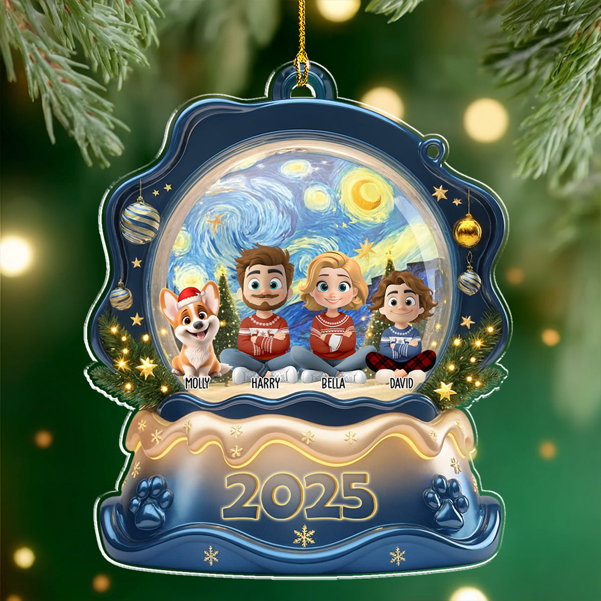 Custom Christmas Decor Home Birthday Gifts For Dog Lovers • The Forever Together Family - Personalized Acrylic Ornament
