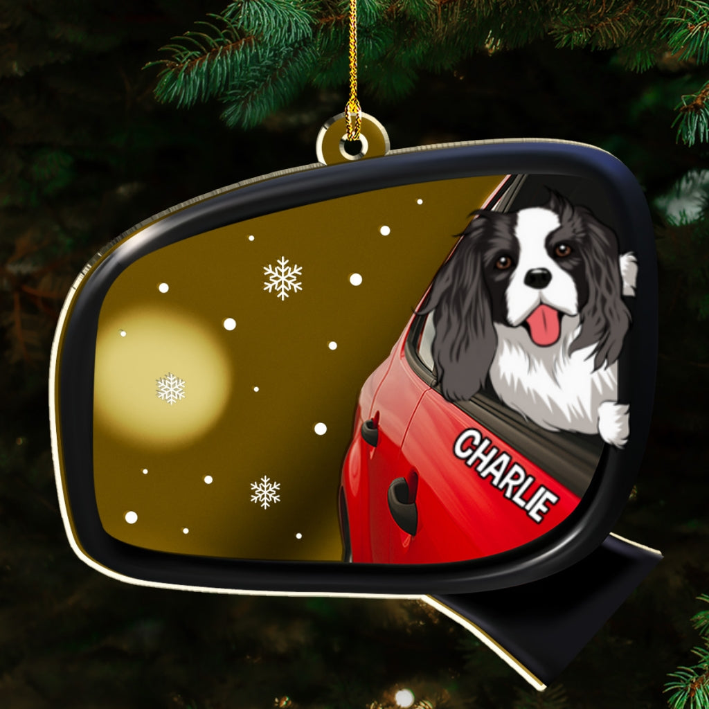 Custom Christmas Decor Home Birthday Gifts For Dog Mom, Dog Lovers • Head Out Window - Personalized Mirrored Acrylic Ornament