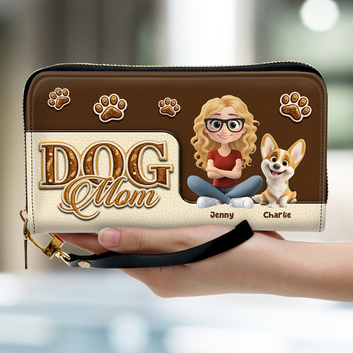 Love The Dog - Personalized Leather Wallet