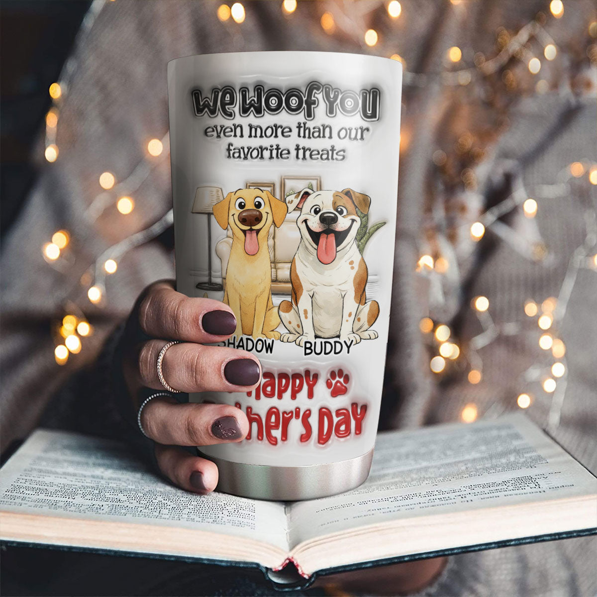 Custom Father's day Birthday Gifts For Dog Dad, Dog Lovers • Even More Than Anything - Personalized 3D Inflated Effect Tumbler