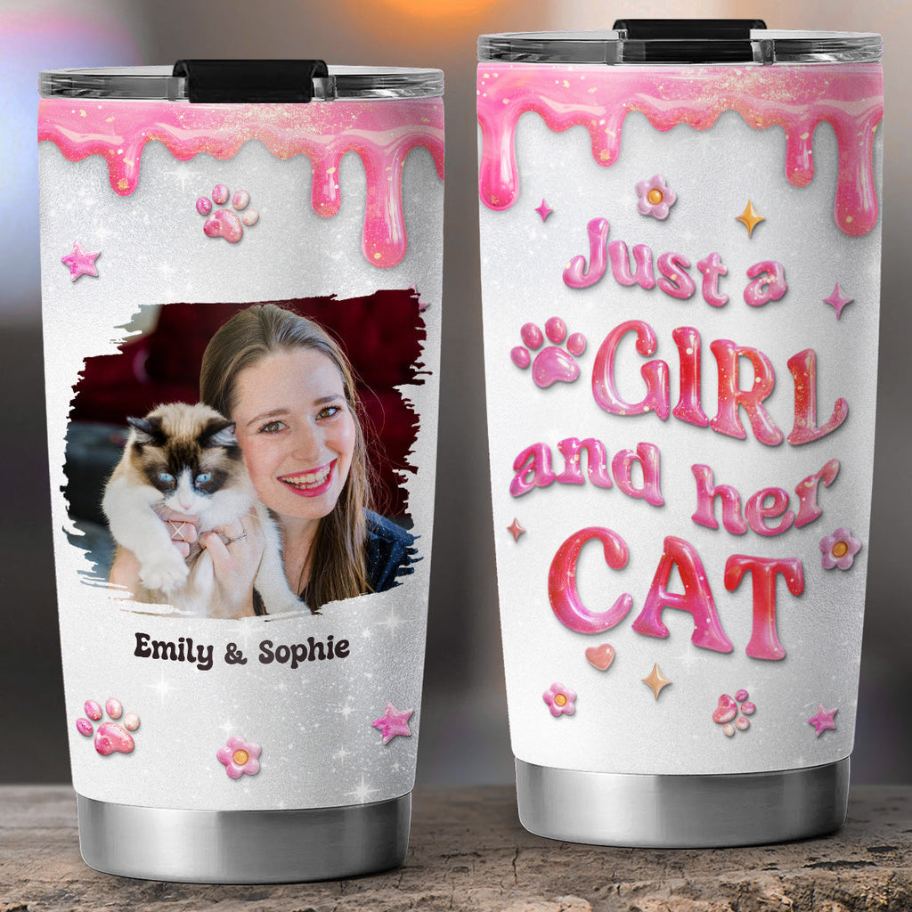 Custom Photo Christmas Birthday Gifts For Cat Mom, Cat Lovers • Every Day Is A Nice Day With Cats Photo - Personalized 3D Effect Tumbler