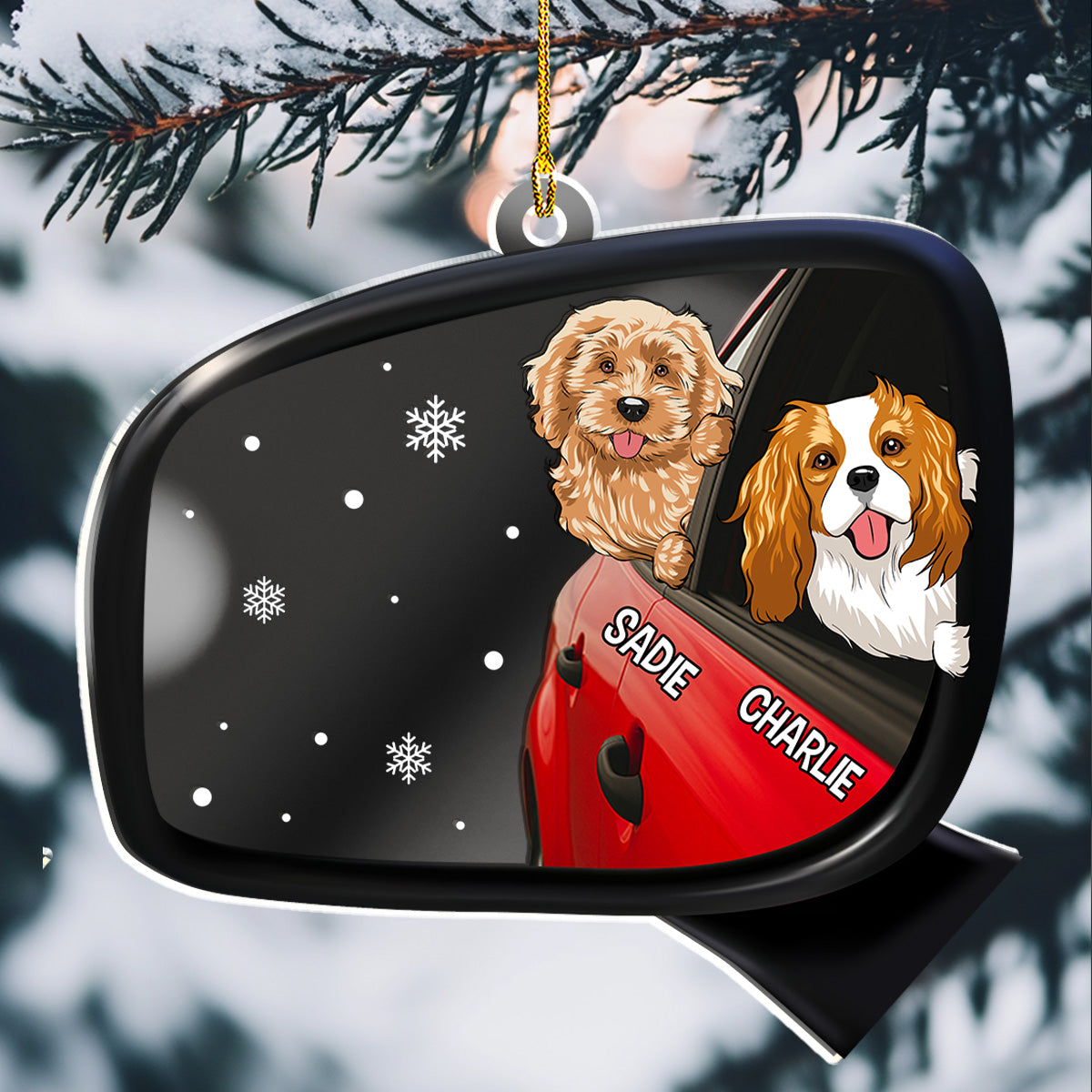 Custom Christmas Decor Home Birthday Gifts For Dog Mom, Dog Lovers • Head Out Window - Personalized Mirrored Acrylic Ornament
