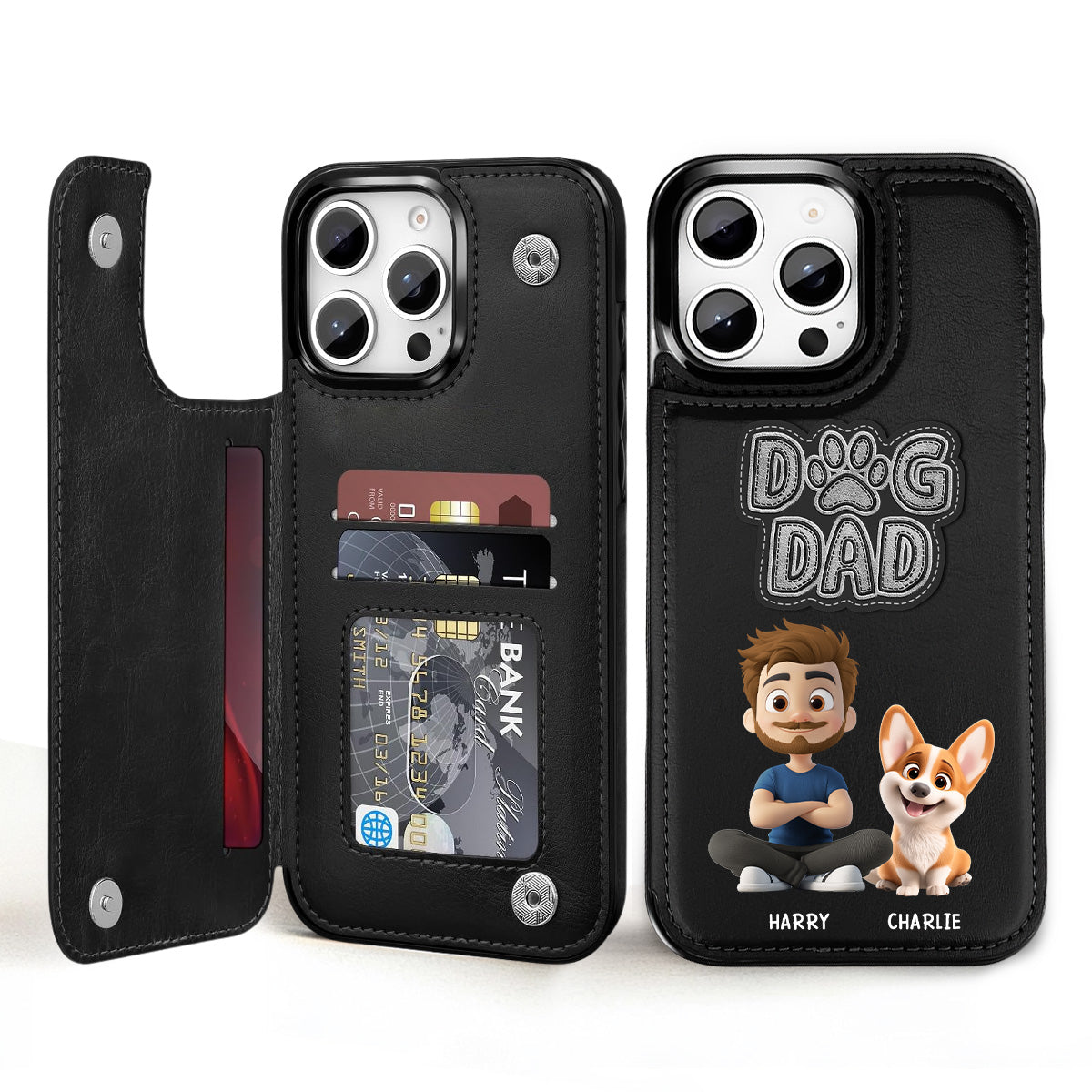 The Dog Dad - Personalized Leather Phone Case