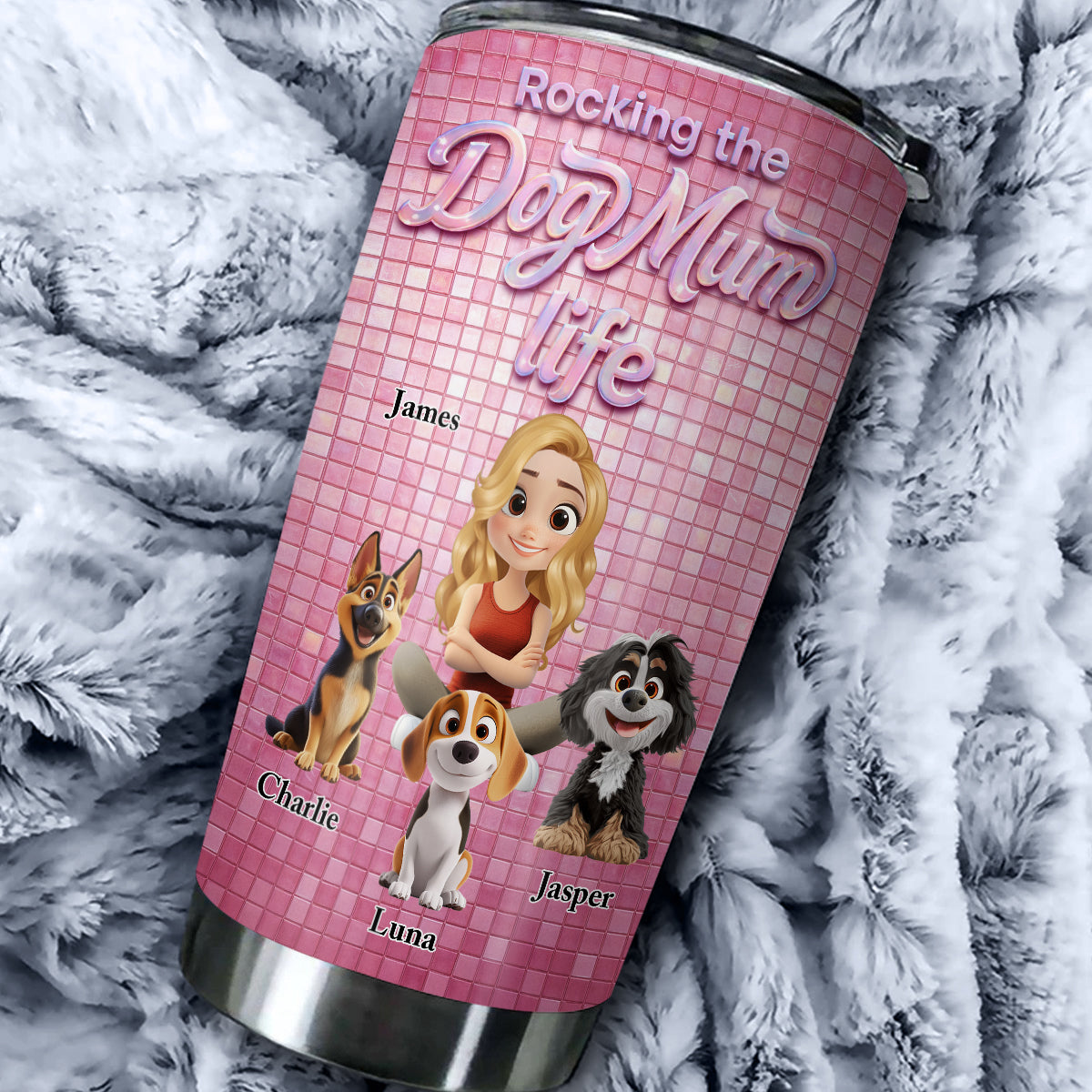 Custom Christmas Birthday Gifts For Dog Mom, Dog Lovers • Under The Disco Light - Personalized 3D Effect Tumbler