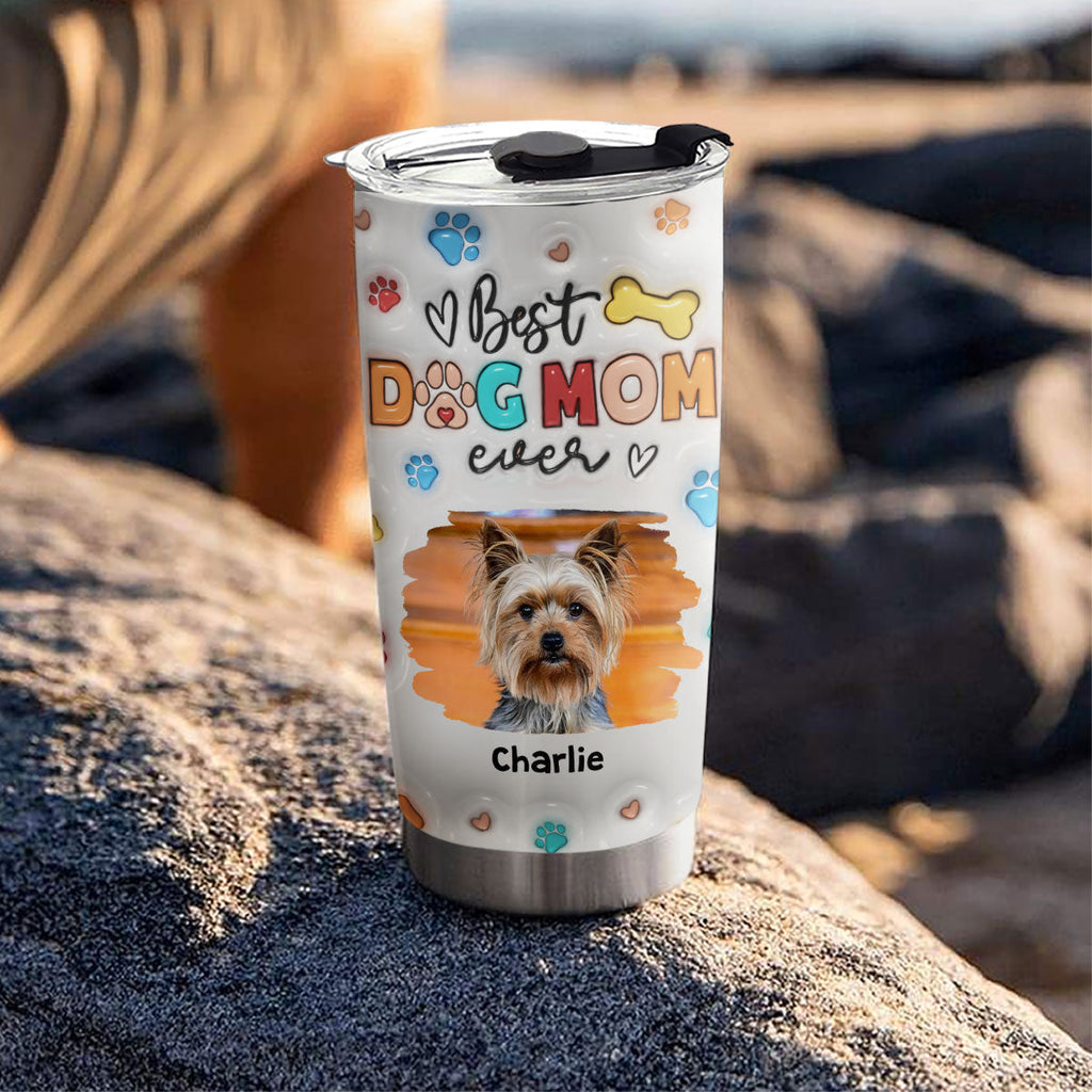 Custom Mother's day Birthday Gifts For Pet Mom, Pet Lovers • Mom Of The Dogs Ver 2 Photo - Personalized 3D Inflated Effect Tumbler
