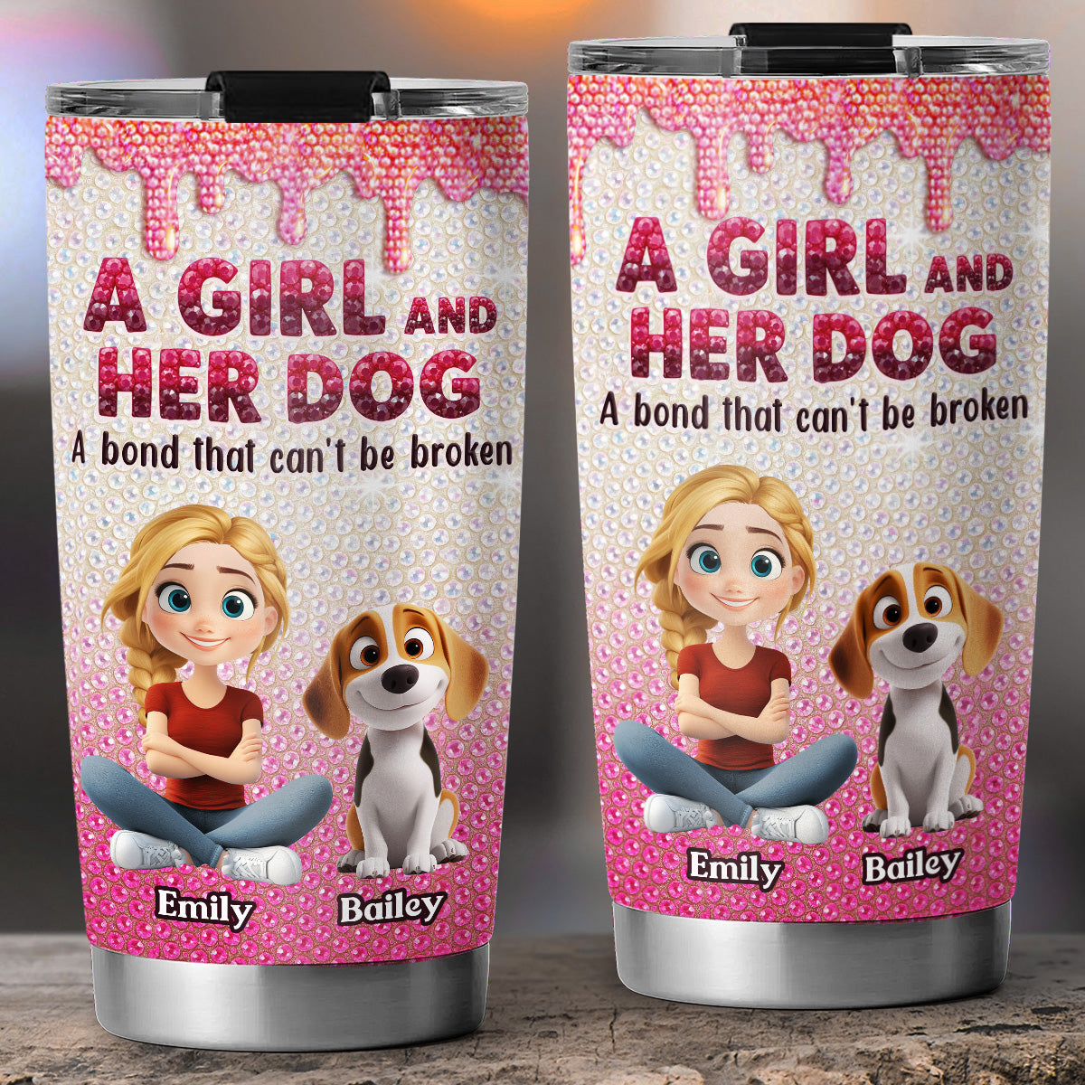 Custom Christmas Birthday Gifts For Dog Mom, Dog Lovers • Pawfect Companions - Personalized 3D Effect Tumbler