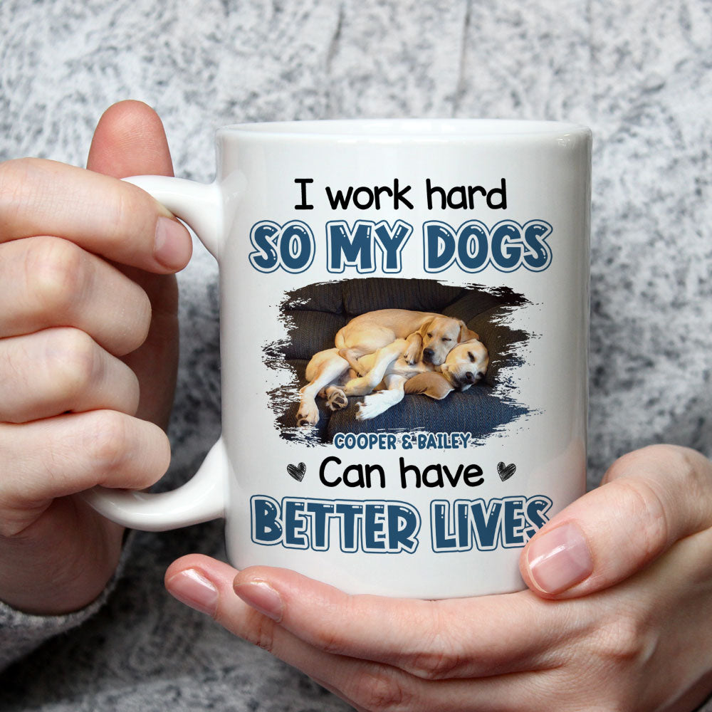 Custom Photo Christmas Birthday Gifts For Dog Lovers • Better Life For My Dog Photo - Personalized Coffee Mug