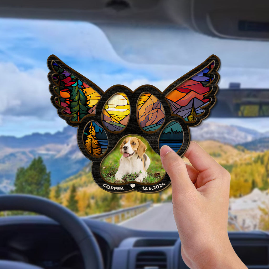 Pawprints On My Heart - Personalized Car Visor Clip