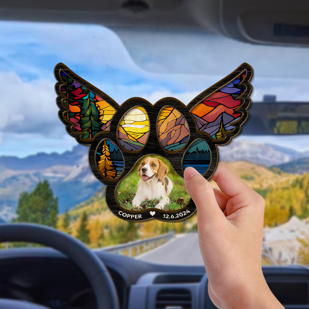 Pawprints On My Heart - Personalized Car Visor Clip