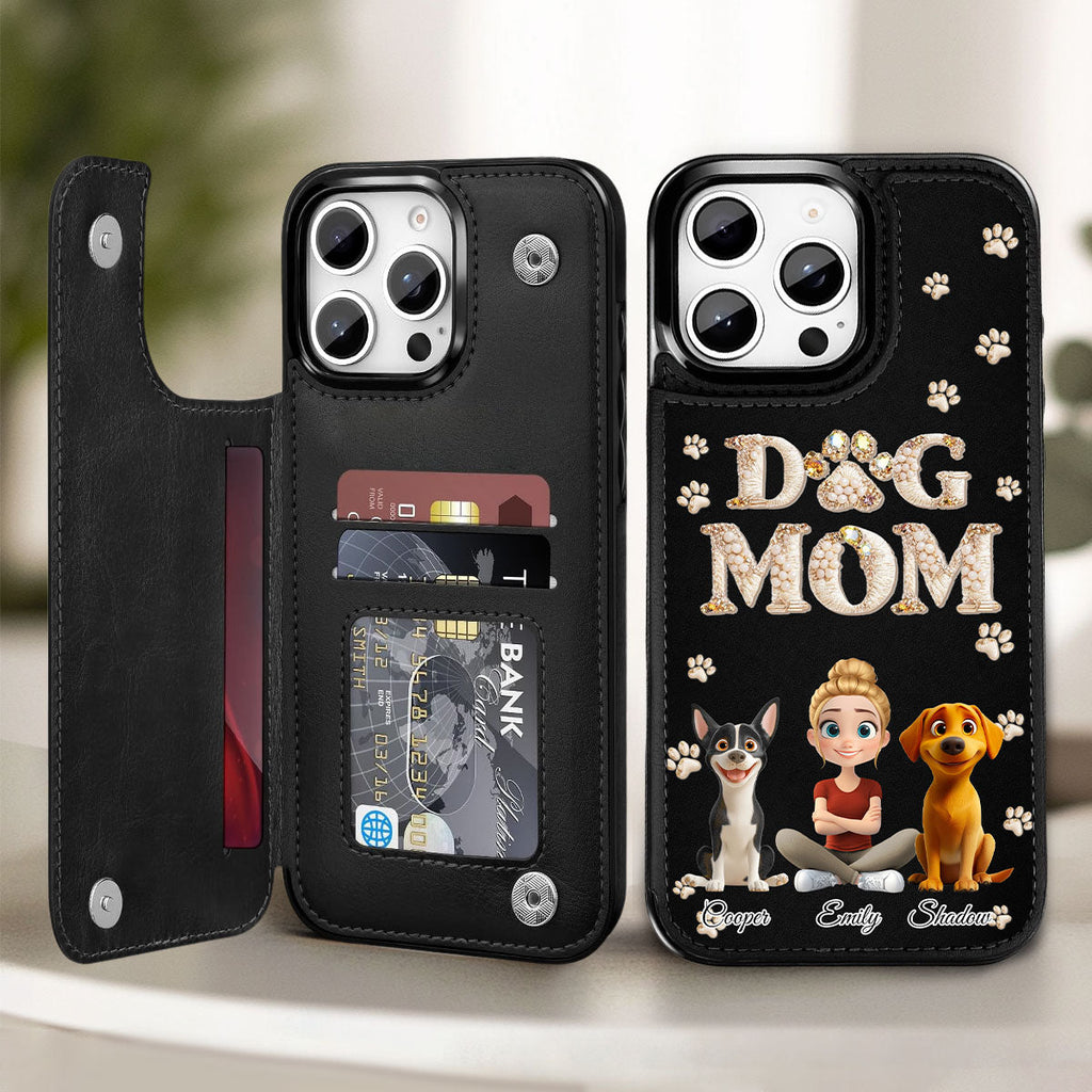 Fancy Dog Mom - Personalized Leather Phone Case