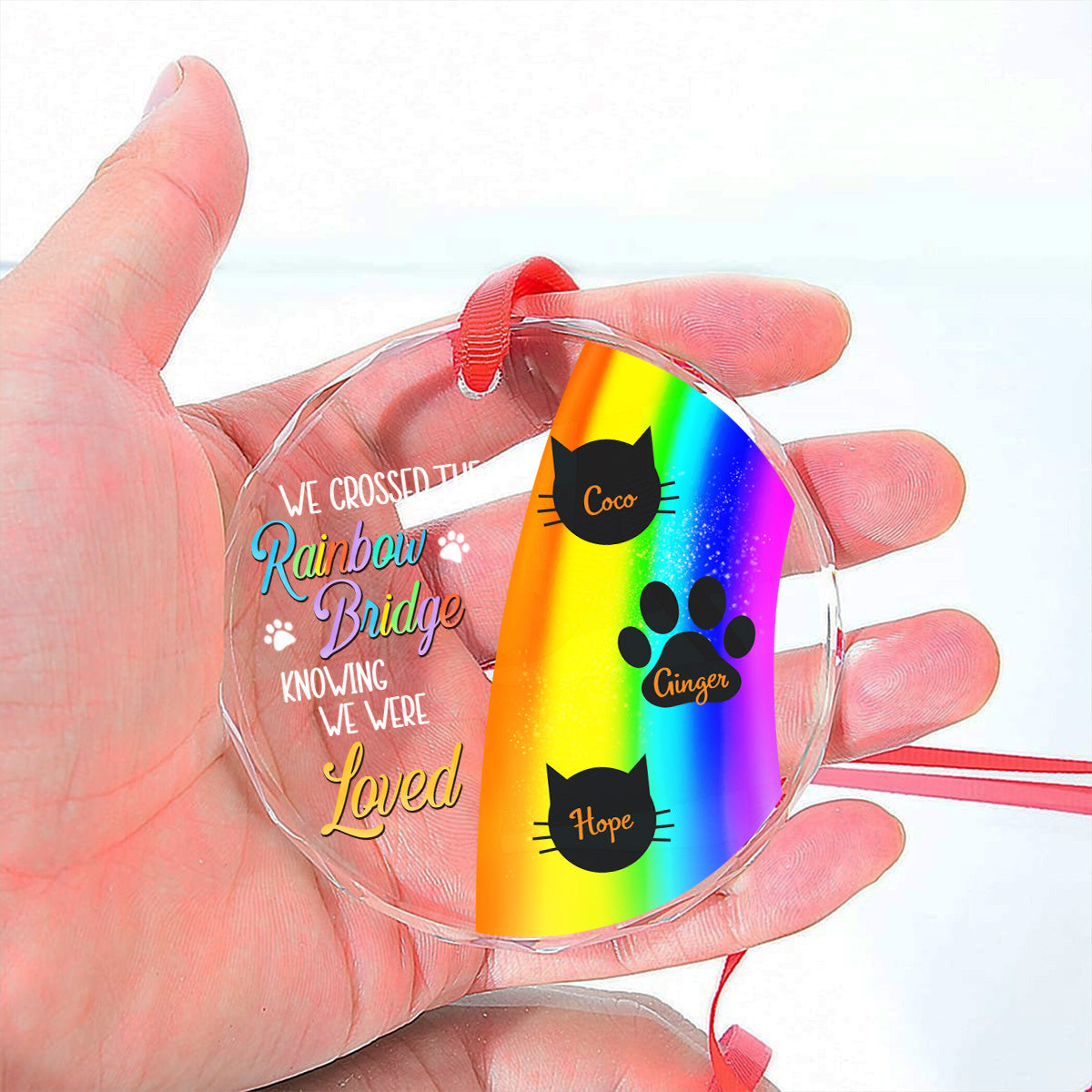 Custom Christmas Memorial Sympathy Gifts For Dogs, Cats • Thanks For Everything I Had A Great Time - Personalized Glass Ornament