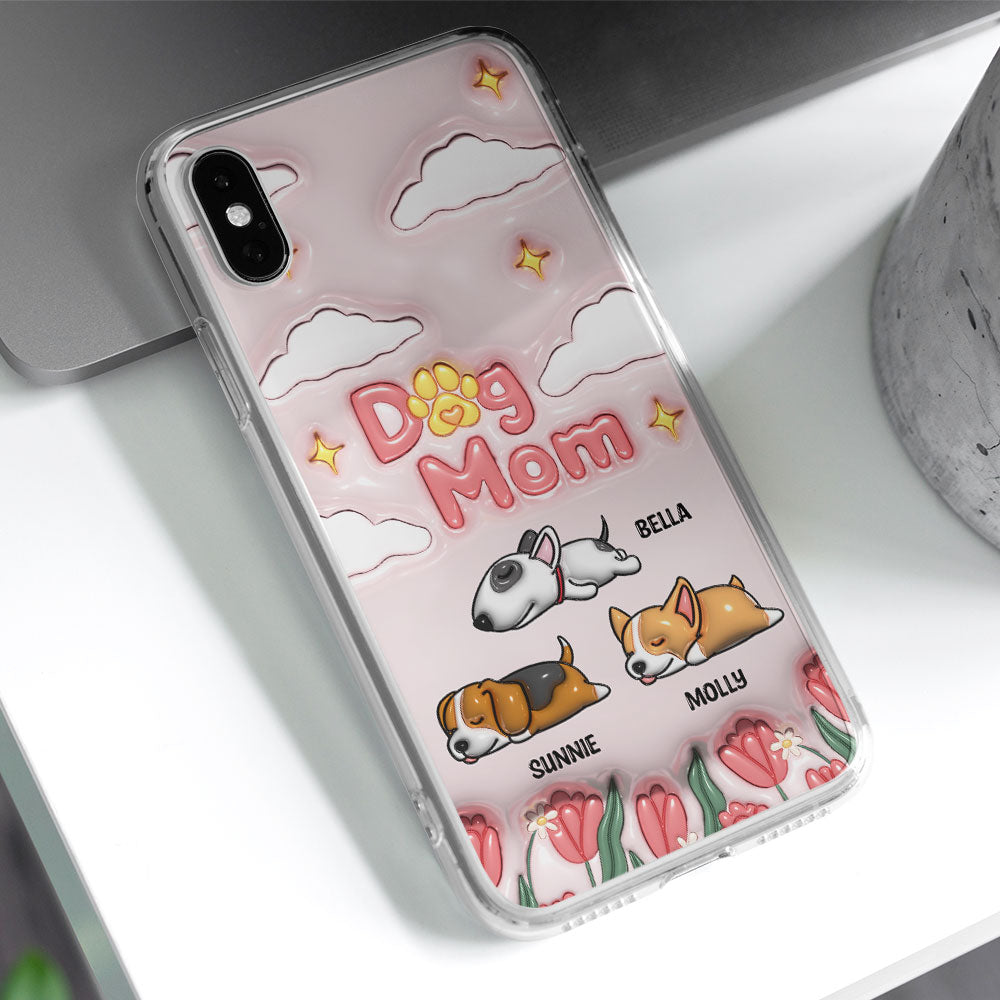 I Love My Dog Mom - Personalized 3D Inflated Effect Phone Case