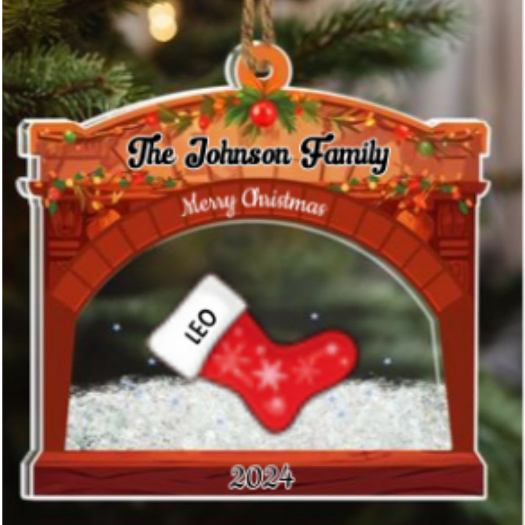 Christmas Family Stockings - Personalized Acrylic Shaker Ornament