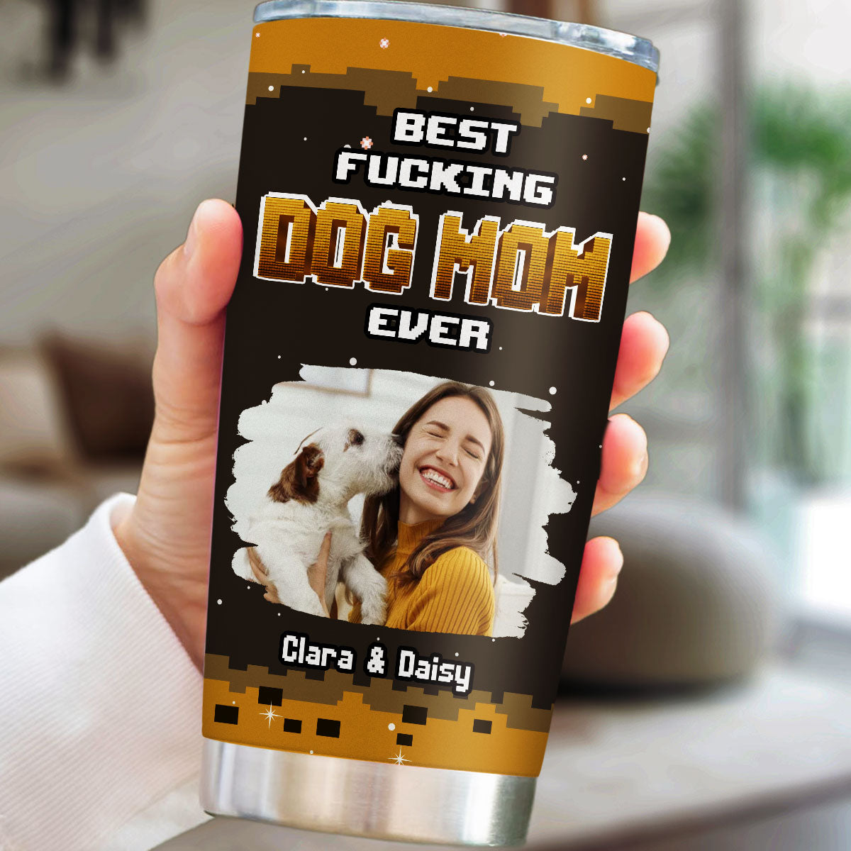 Custom Photo Christmas Birthday Gifts For Dog Dad, Dog Lovers • Game Time With Dad Photo - Personalized Tumbler
