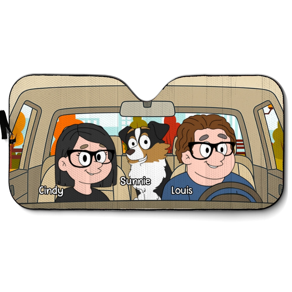 Custom Christmas Birthday Gifts Car Accessories for Dog Parents • Paint The Town Blue - Personalized Car Sunshade