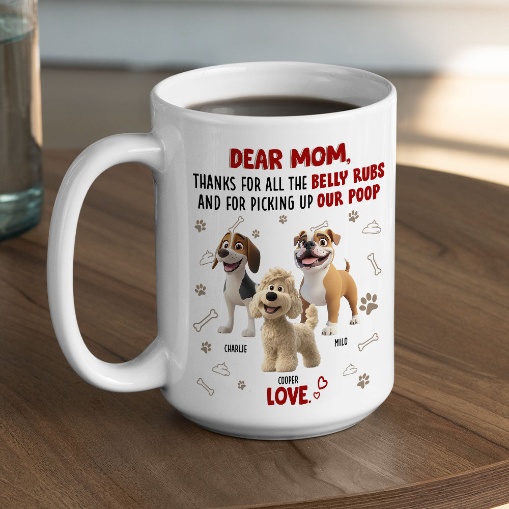Custom Mother's Father's day Birthday Gifts For Dog Lovers • Belly Rubs - Personalized Coffee Mug