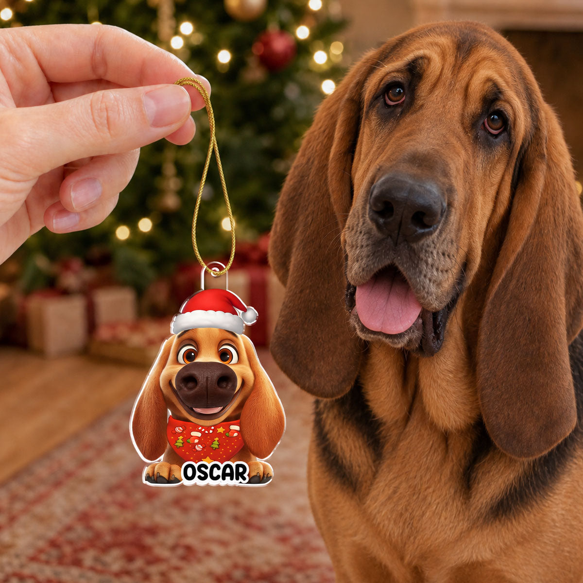 Custom Christmas Decor Home Birthday Gifts For Pet Lovers • Jolly Snoots - Personalized Nose Squishy Ornament