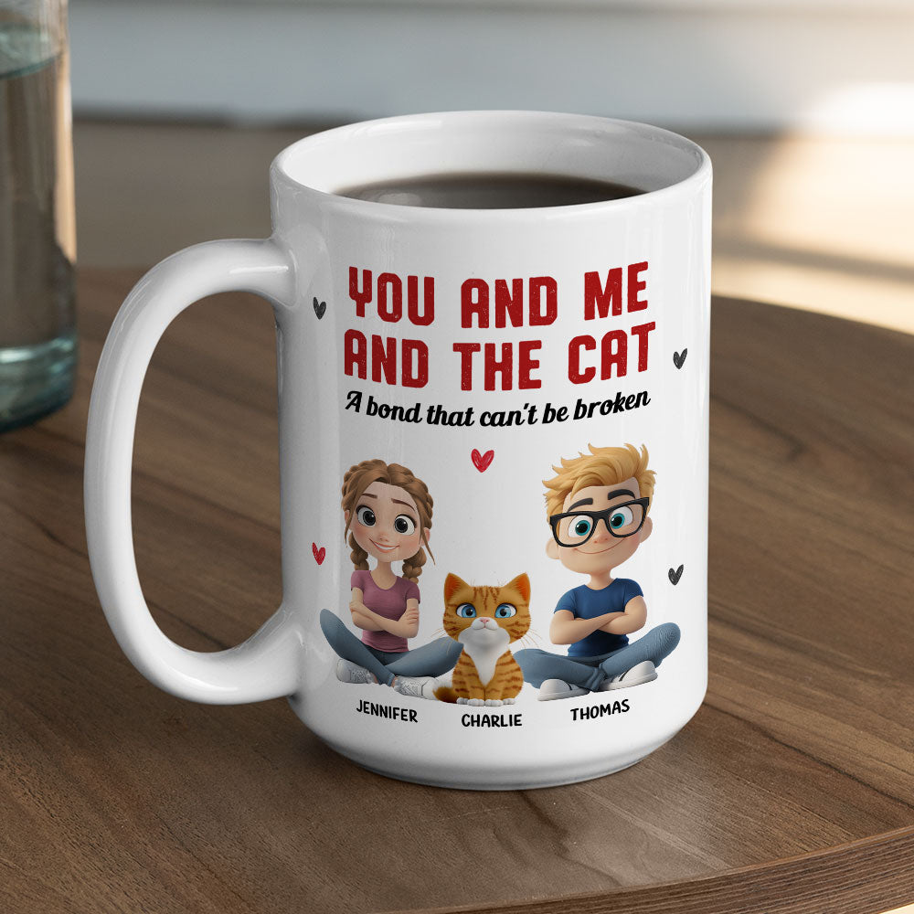 Custom Christmas Birthday Gifts For Cat Lovers • You Me And The Cat - Personalized Coffee Mug