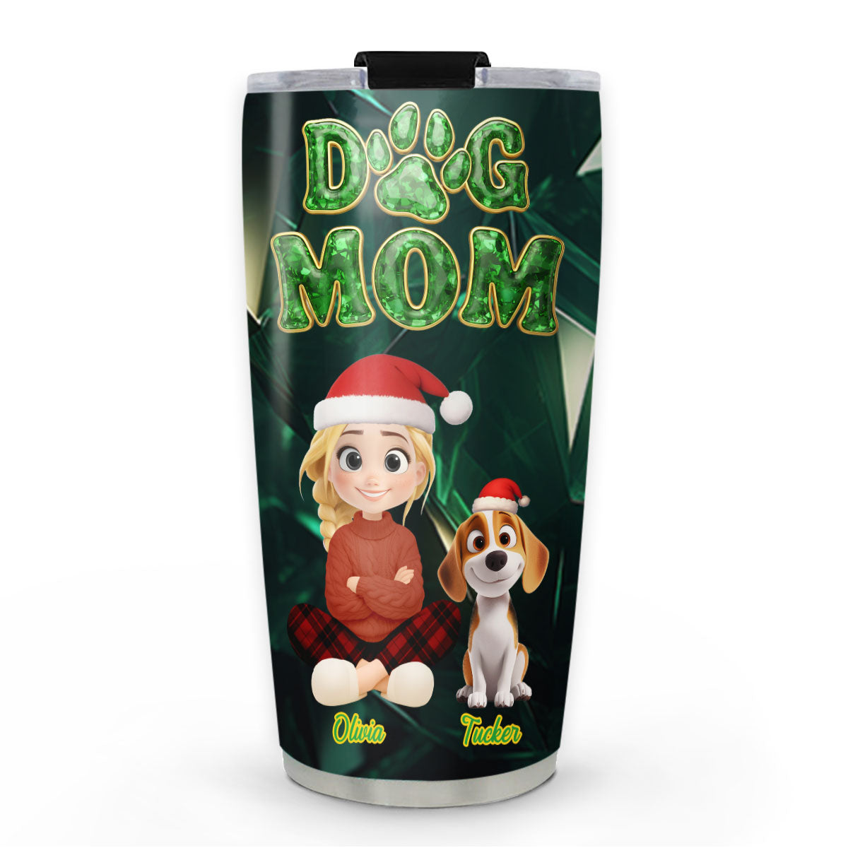 Custom Christmas Birthday Gifts For Dog Mom, Dog Lovers • The Pearl Of My Eyes - Personalized 3D Effect Tumbler
