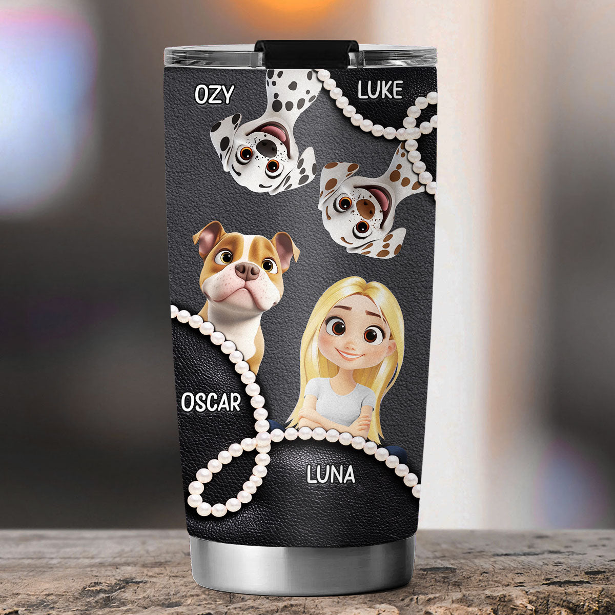 Custom Christmas Birthday Gifts For Dog Mom, Dog Lovers • Go Round And Round - Personalized 3D Effect Tumbler