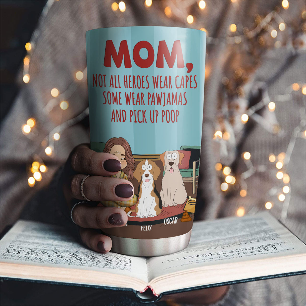 Custom Mother's day Birthday Gifts For Pet Mom, Pet Lovers • Hero Picks Up Poop - Personalized Tumbler