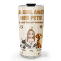 Custom Christmas Birthday Gifts For Pet Mom, Pet Lovers • A Girl And Her Pet Snowball - Personalized Tumbler