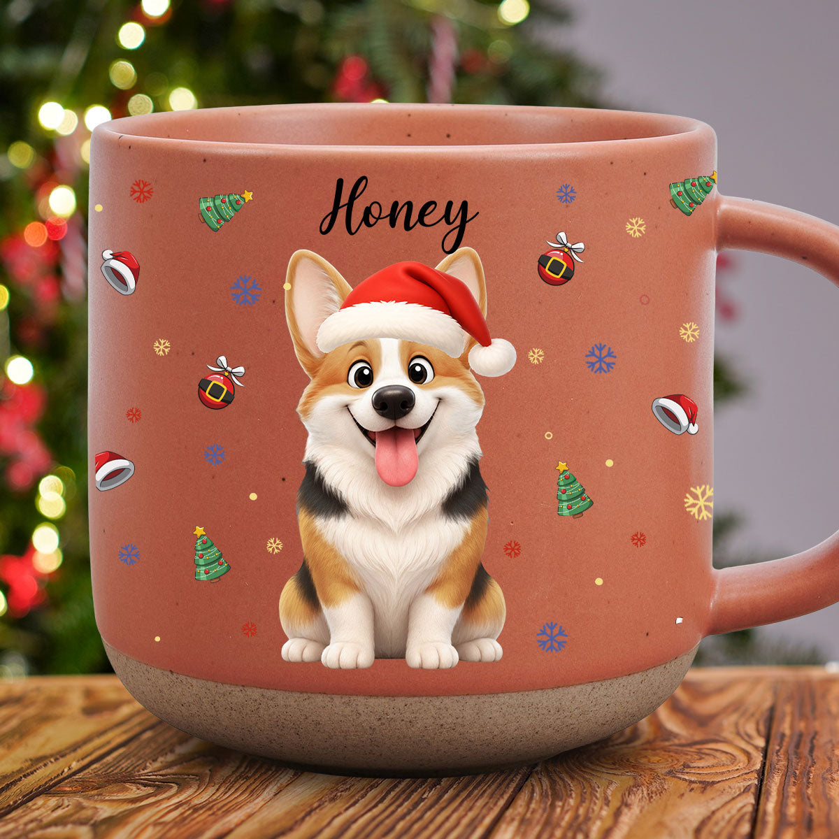 Merry Furry Christmas - Personalized Pottery Mug