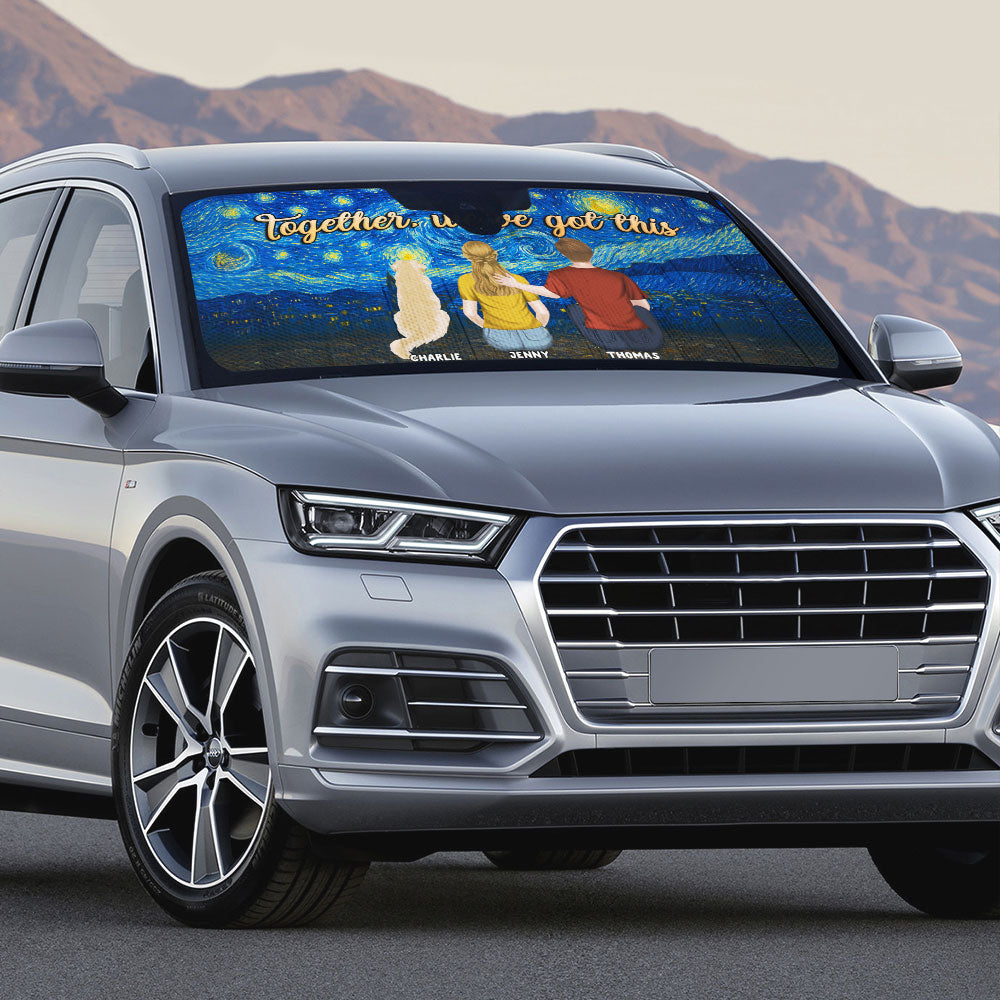 Custom Christmas Birthday Gifts Car Accessories for Dog Parents • We Got This - Personalized Car Sunshade