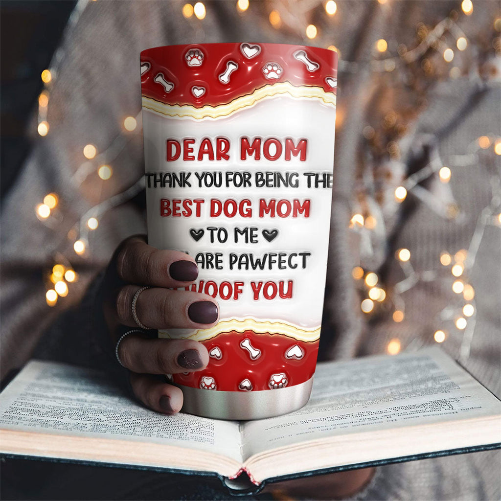 Custom Photo Mother's day Birthday Gifts For Dog Mom, Dog Lovers • Thank You For Being My Best Family Photo - Personalized 3D Inflated Effect Tumbler