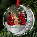 Custom Christmas Decor Home Birthday Gifts For Dog Lovers • Beside Each Other Photo - Personalized 3D Effect Glass Ornament
