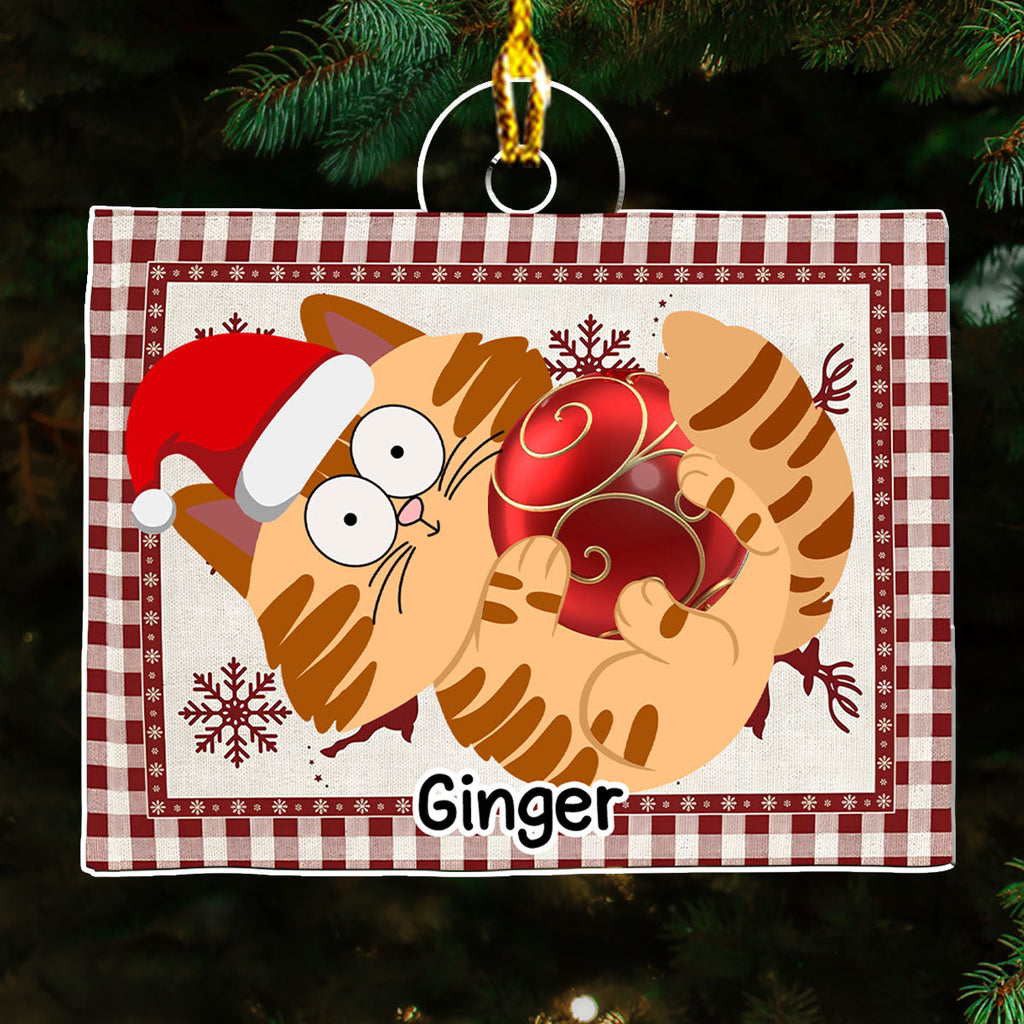 Custom Christmas Decor Home Birthday Gifts For Cat Lovers • Swinging Cat - Personalized Acrylic Ornament