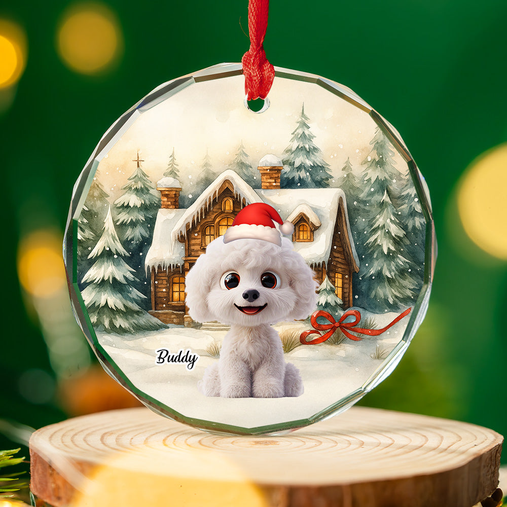 Custom Christmas Decor Home Birthday Gifts For Dog Lovers • Falling In Me - Personalized Glass Ornament