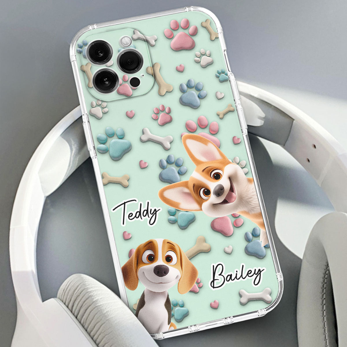 Lovely Dog Cartoon Version 2 - Personalized Phone Case