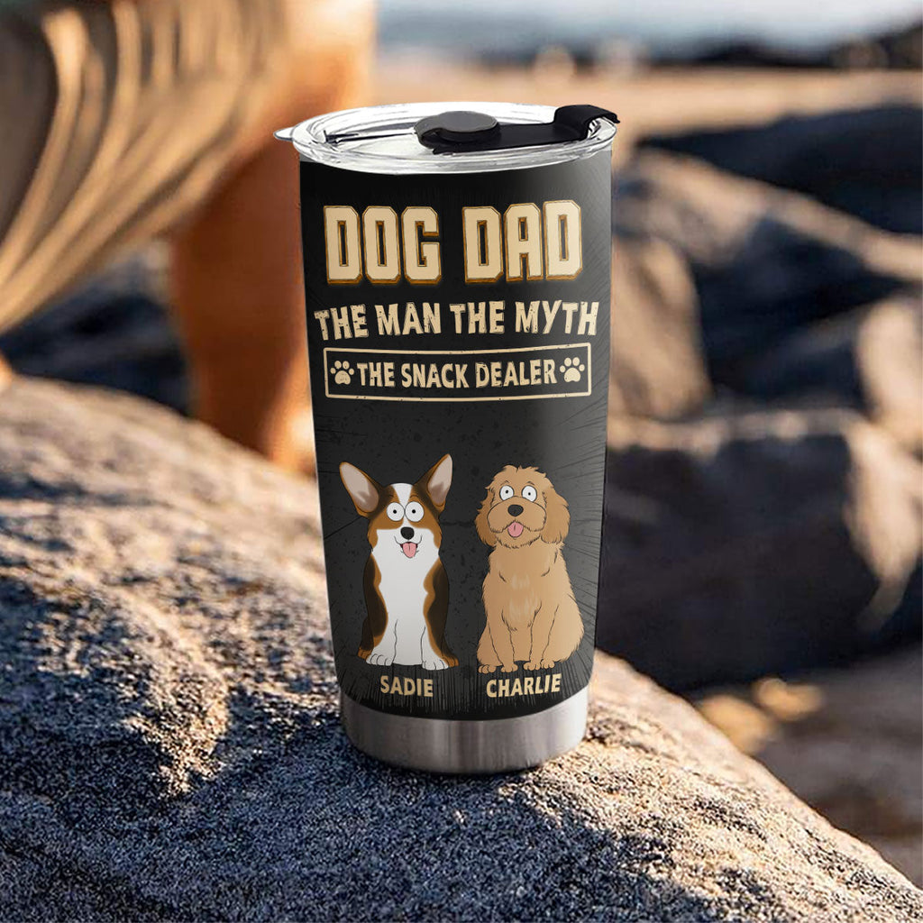 Custom Father's day Birthday Gifts For Dog Dad, Dog Lovers • The Snack Dealer Dog Dad - Personalized Tumbler