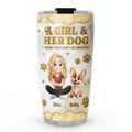Custom Christmas Birthday Gifts For Dog Mom, Dog Lovers • Girl And Dog Yellow - Personalized 3D Effect Tumbler
