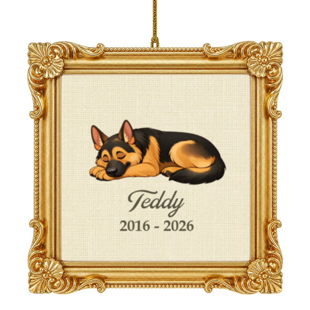 Custom Christmas Memorial Sympathy Gifts For Dogs, Cats • Always by Your Side - Personalized Ornate Ornament