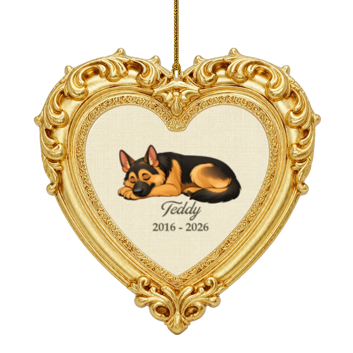 Custom Christmas Memorial Sympathy Gifts For Dogs, Cats • Always by Your Side - Personalized Ornate Ornament