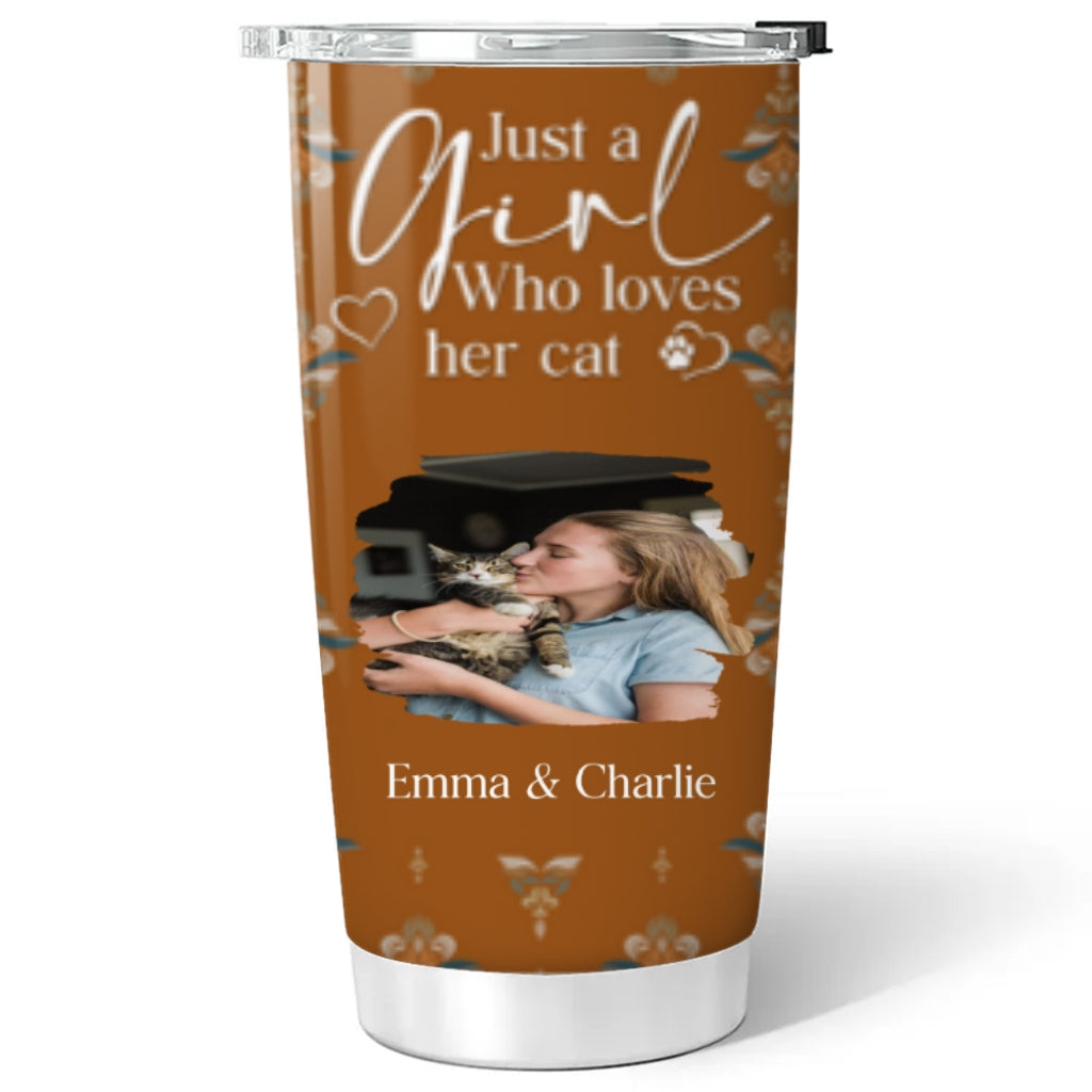 Custom Photo Christmas Birthday Gifts For Pet Mom, Pet Lovers • Stay Here With Cats Photo - Personalized Tumbler