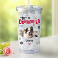 Custom Photo Christmas Birthday Gifts For Dog Mom, Dog Lovers • The Dogmother Photo - Personalized 14oz Plastic Tumbler