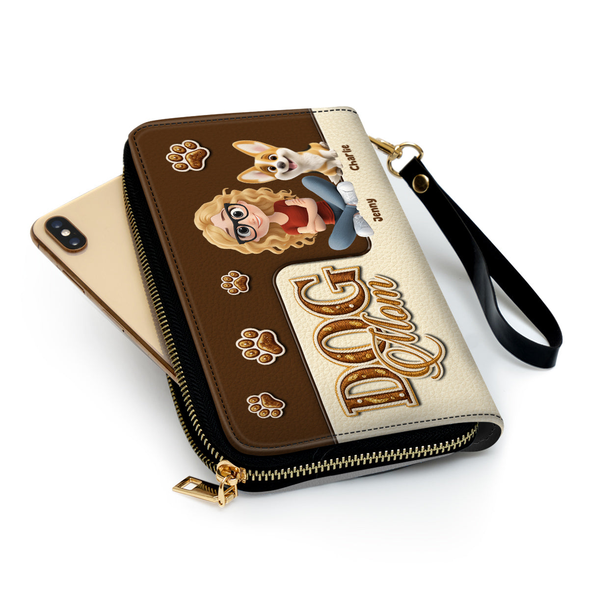 Love The Dog - Personalized Leather Wallet